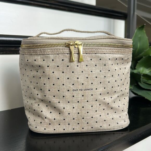 Kate Spade Polka Dot Lunch Tote Bag – Canvas “Out to Lunch” Cooler - Picture 1 of 8